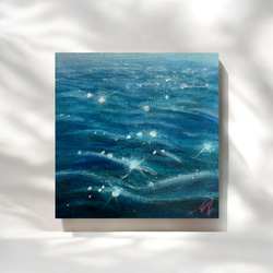 油絵 原画 オリジナル 「ピンク×ブルーの海」送料無料 絵画 Masako's