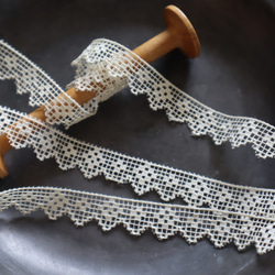 フランス 1m アンティークレース C1098 アイボリー 2枚目の画像