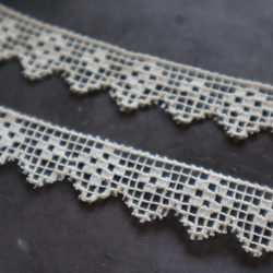 フランス 1m アンティークレース C1098 アイボリー 6枚目の画像