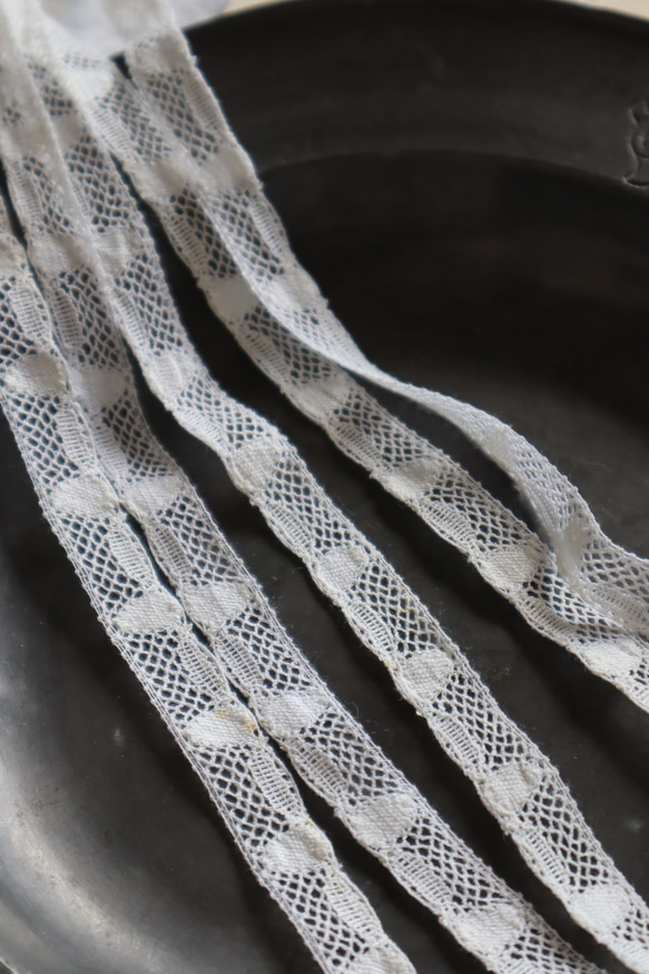 フランス 1m アンティークレース C1099 ホワイト 5枚目の画像