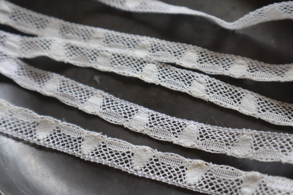 フランス 1m アンティークレース C1099 ホワイト 3枚目の画像