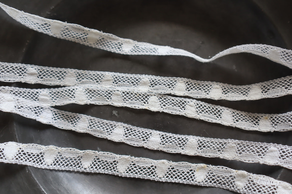 フランス 1m アンティークレース C1099 ホワイト 1枚目の画像