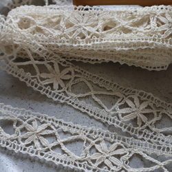 フランス 60㎝ アンティーク PUYボビンレース C1096 ナチュラル 6枚目の画像