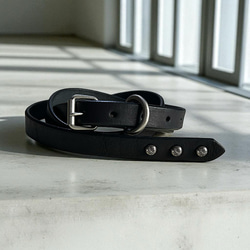 ナローベルト スタッズベルト ロングベルト レザーベルト細め ブラック