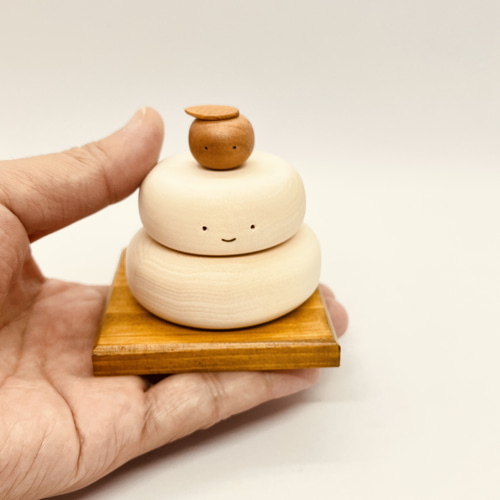 手作り 木製『みかんさん＆鏡餅2026』 鏡餅 お正月 飾り 鏡餅 asamy