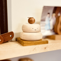 【美品】木製鏡餅　お正月　飾り 鏡餅 木製 かがみもち 大サイズ 三宝付き 無垢材 門松 お正月 | iichi