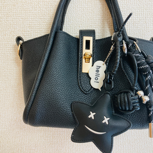 じゃらじゃらキーホルダー キーチャーム バッグチャーム パラコード 白