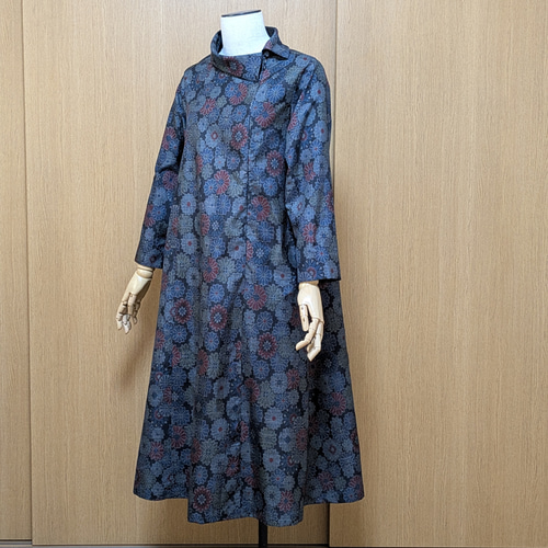 SOLD 着物リメイク ワンピース 大島紬 M〜L ワンピース さらあお 通販