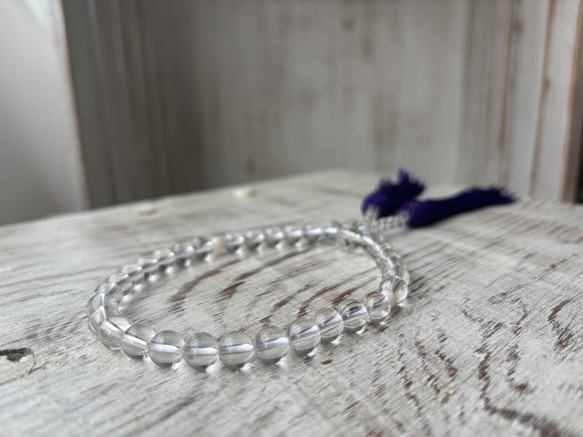 水晶お念珠.〜正絹紫房.〜 2枚目の画像