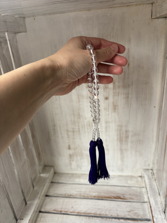 水晶お念珠.〜正絹紫房.〜 4枚目の画像