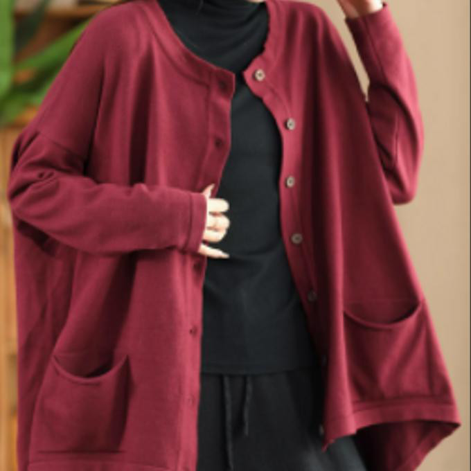 秋冬のニットゆったりしたコート