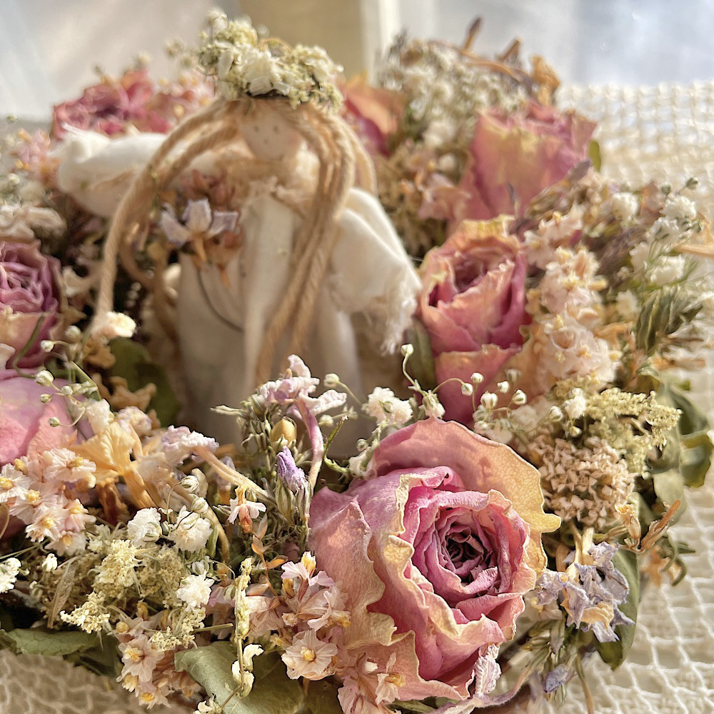 【再販！現品・在庫あり】 フラワーケーキ ドライフラワー ハーブ 北海道リース