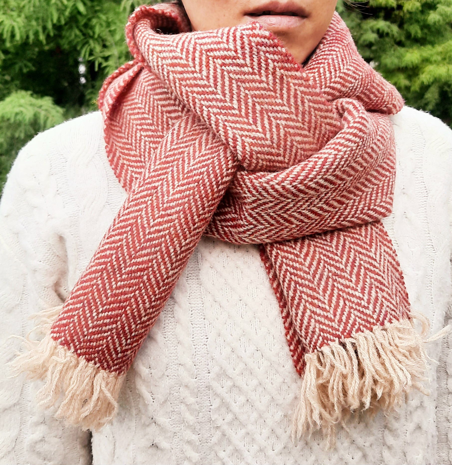 手織りマフラー