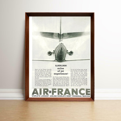 エールフランス 日本 1960年代 アメリカ雑誌 ビンテージ広告 額付