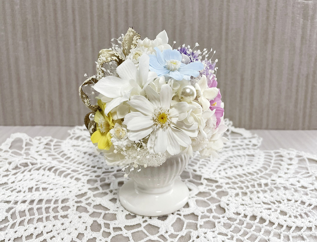 上品で可愛い仏花お供え花プリザーブドフラワー、インテリア、大切な方へのプレゼントにも最適