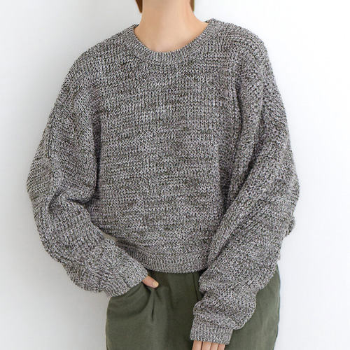 ローゲージニット♡美品 コットン100％】チクチクしない！MIXカラーのローゲージニット
