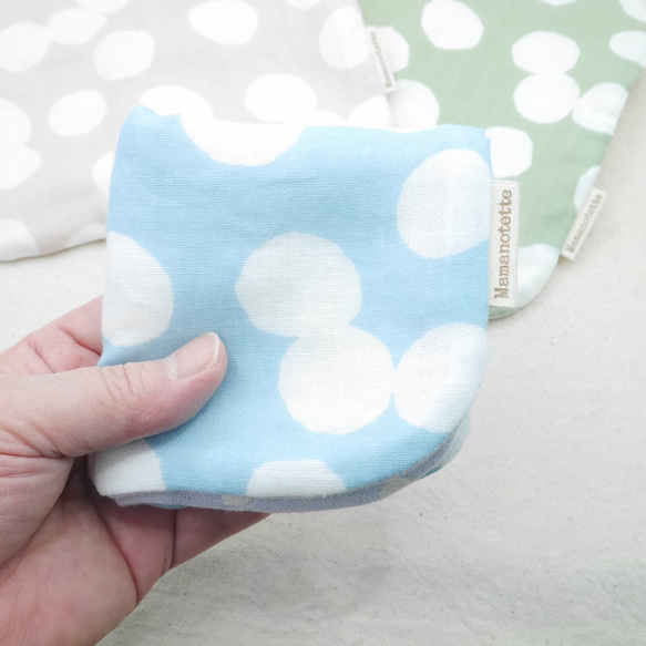 ふわもこハンカチ｜ほっこりドット-Cozy Dot-｜L・20×20cm｜ガーゼハンカチ｜敏感肌｜ハンドタオル 3枚目の画像