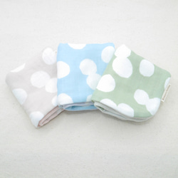 ふわもこハンカチ｜ほっこりドット-Cozy Dot-｜L・20×20cm｜ガーゼハンカチ｜敏感肌｜ハンドタオル 1枚目の画像