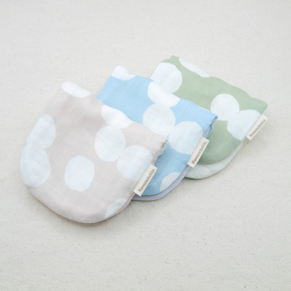 ふわもこハンカチ｜ほっこりドット-Cozy Dot-｜S・10×20cm｜ガーゼハンカチ｜敏感肌｜ハンドタオル 1枚目の画像