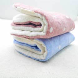 ふわもこハンカチ｜ドット×無添加-Dots × Natural Cotton-｜L・20×20cm｜ガーゼハンカチ 4枚目の画像