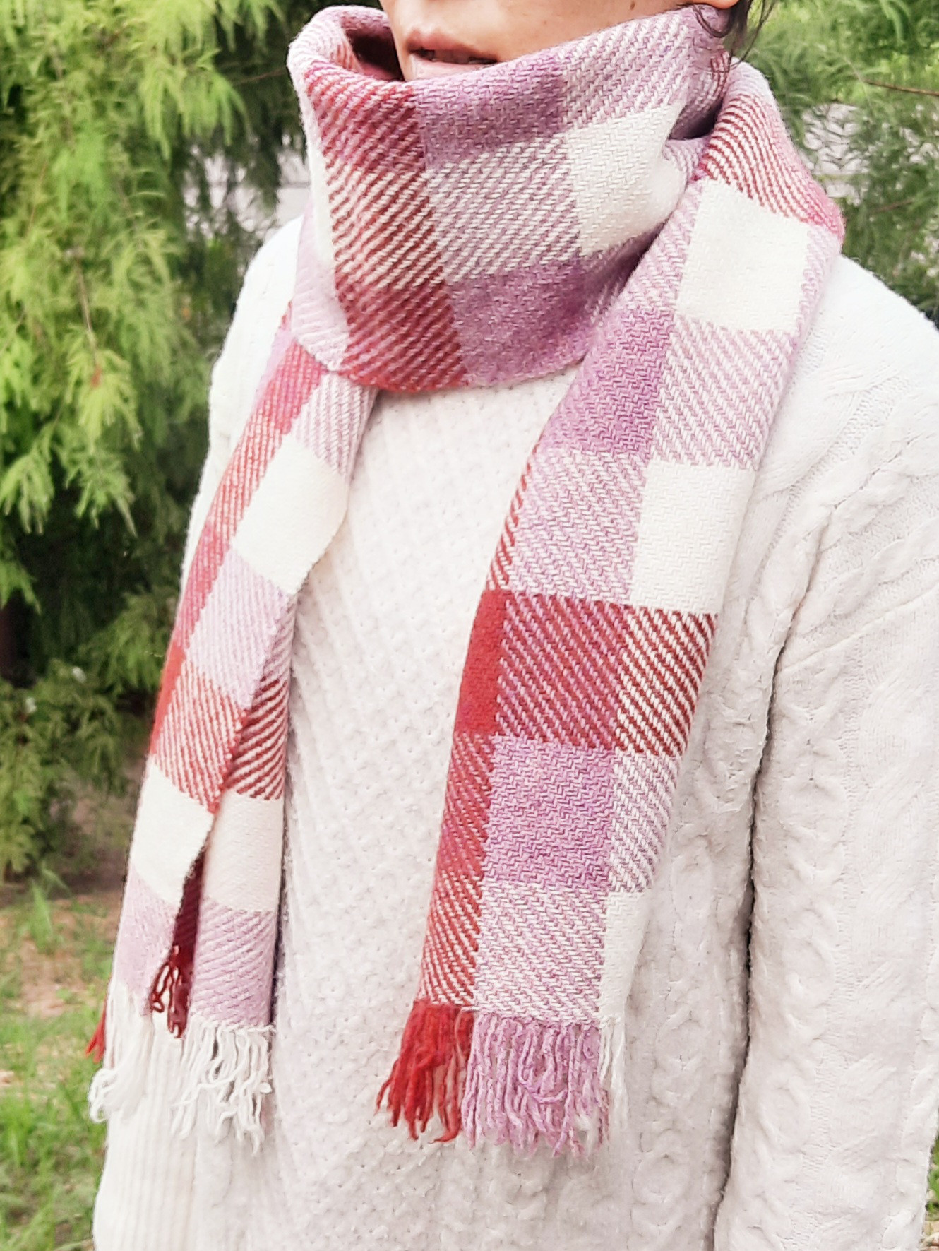 手織りマフラー