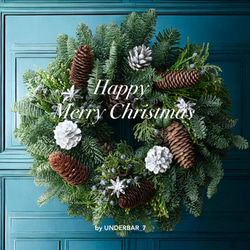 オレゴン産のフレッシュクリスマスリース 本場のモミの木 30センチ