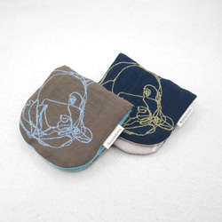 ふわもこハンカチ｜くま刺繍-Bear Embroider-｜S・10×20cm｜ガーゼハンカチ｜敏感肌｜プチギフト 1枚目の画像