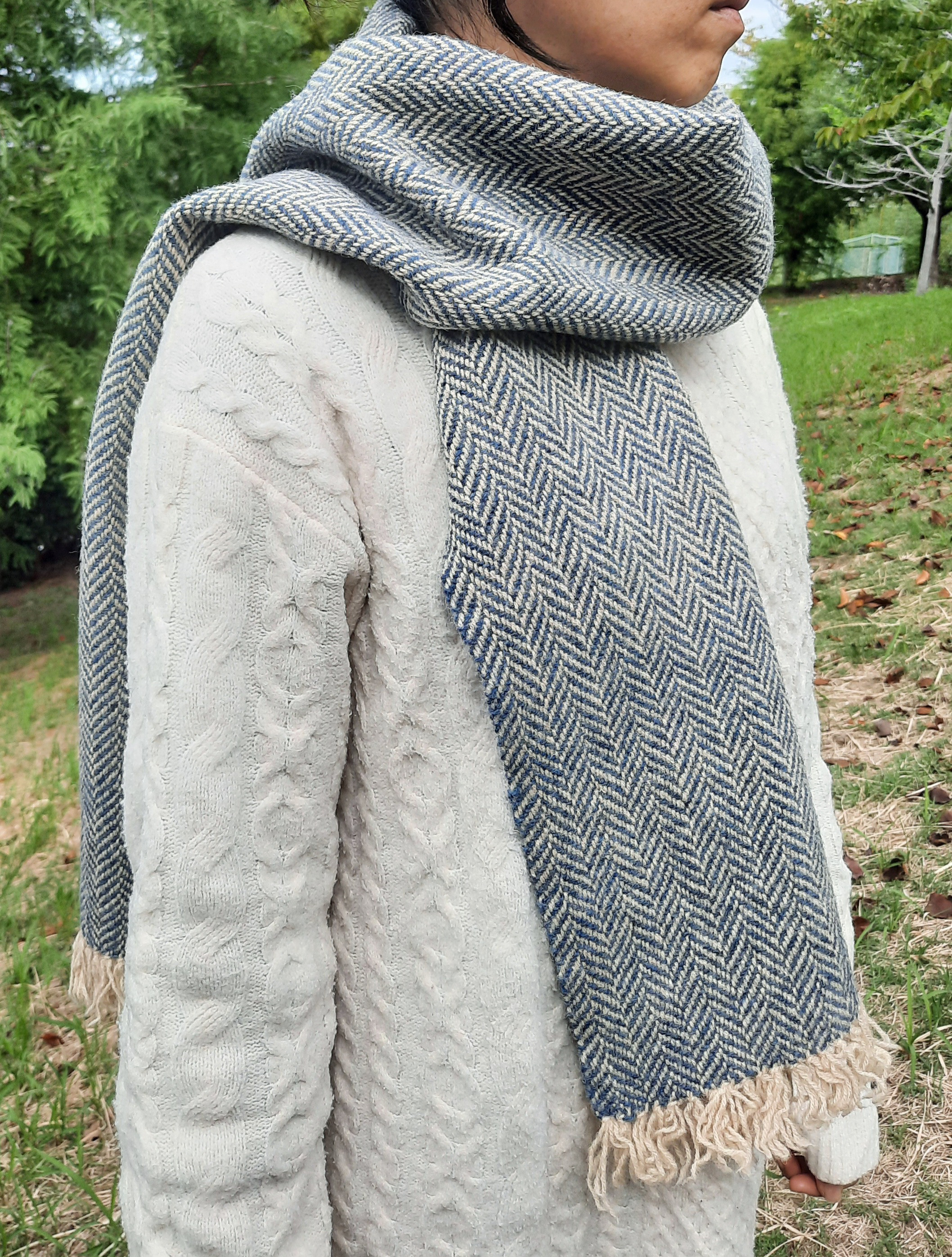 手織りマフラー