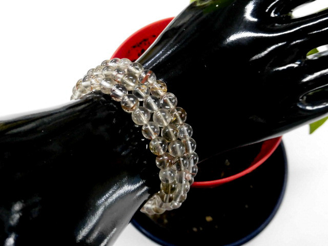 天然石 ルチルクォーツ形状記憶ブレスレット・アンクレット  　　250720553