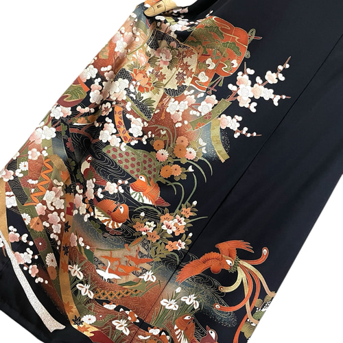 送料無料 着物リメイク ゆったりなのにほっそりスタイル良く見える