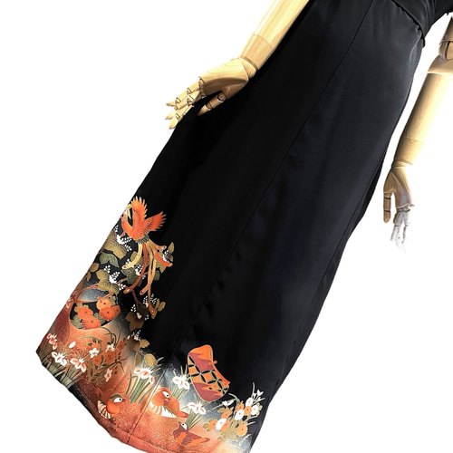 送料無料 着物リメイク ゆったりなのにほっそりスタイル良く見える