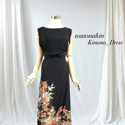 送料無料 着物リメイク ゆったりなのにほっそりスタイル良く見える