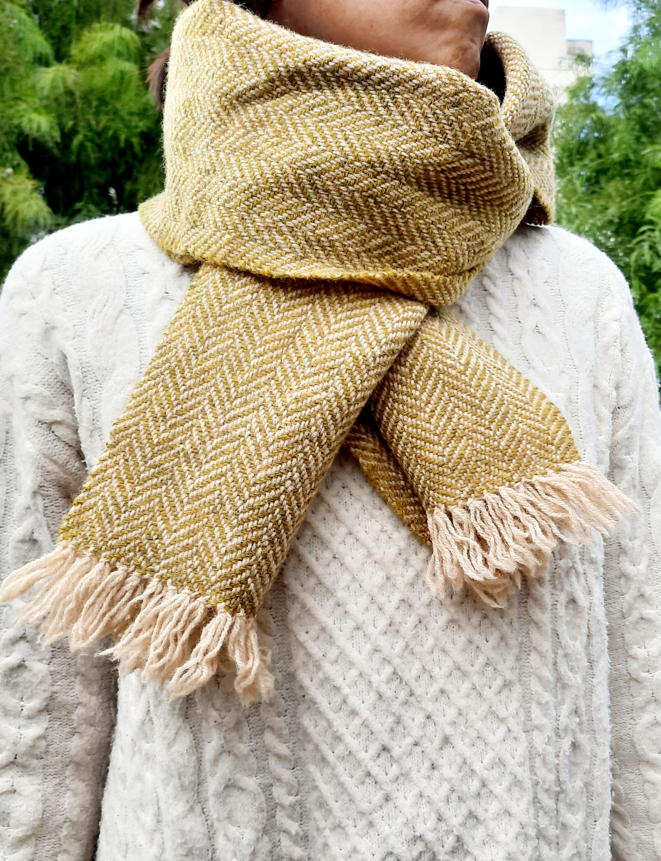 手織りマフラー