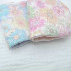 ふわもこハンカチ｜フラワーパーティー-Flower Party-｜S・10×20cm｜ガーゼハンカチ｜花柄｜プチギフト 3枚目の画像