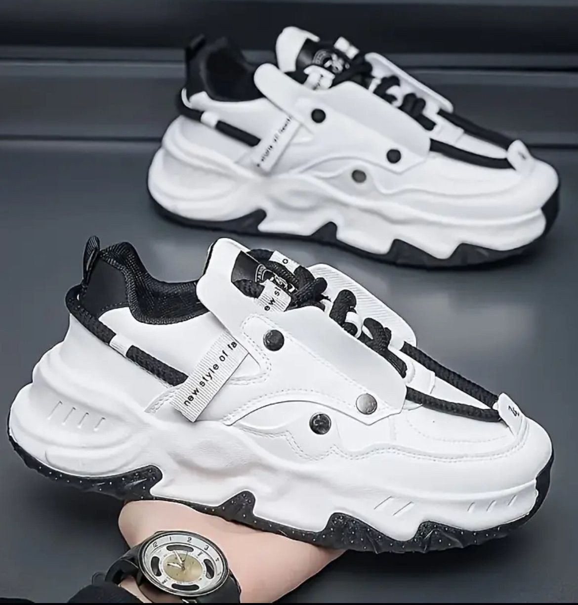 シューズ スニーカー 厚底ダッドスニーカー メンズ レースアップ 大きいサイズ アウトドア アウトドア用品 厚底 白