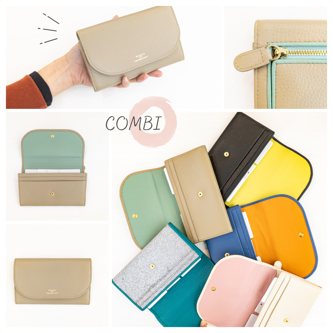 【イタリア牛革】COMBI長財布　バイカラー5色展開　M5082 12,848円