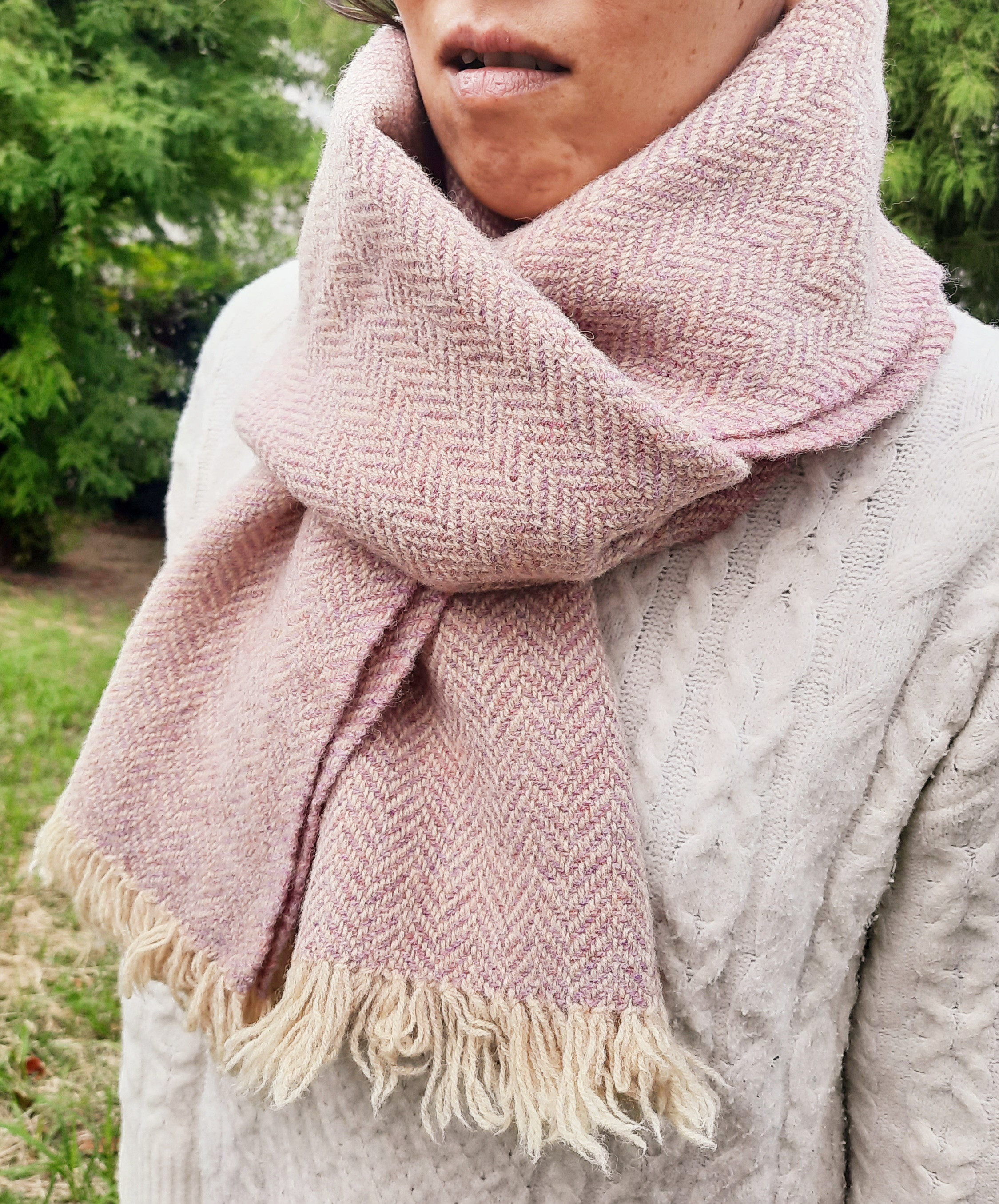 手織りマフラー