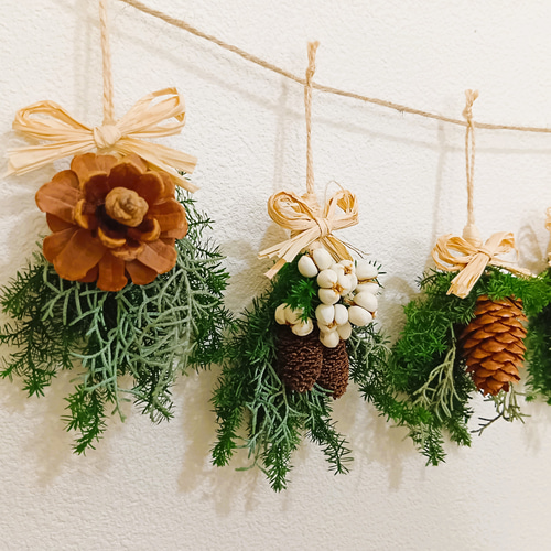 木の実のXmasオーナメント＊ガーランド ガーランド con te 通販