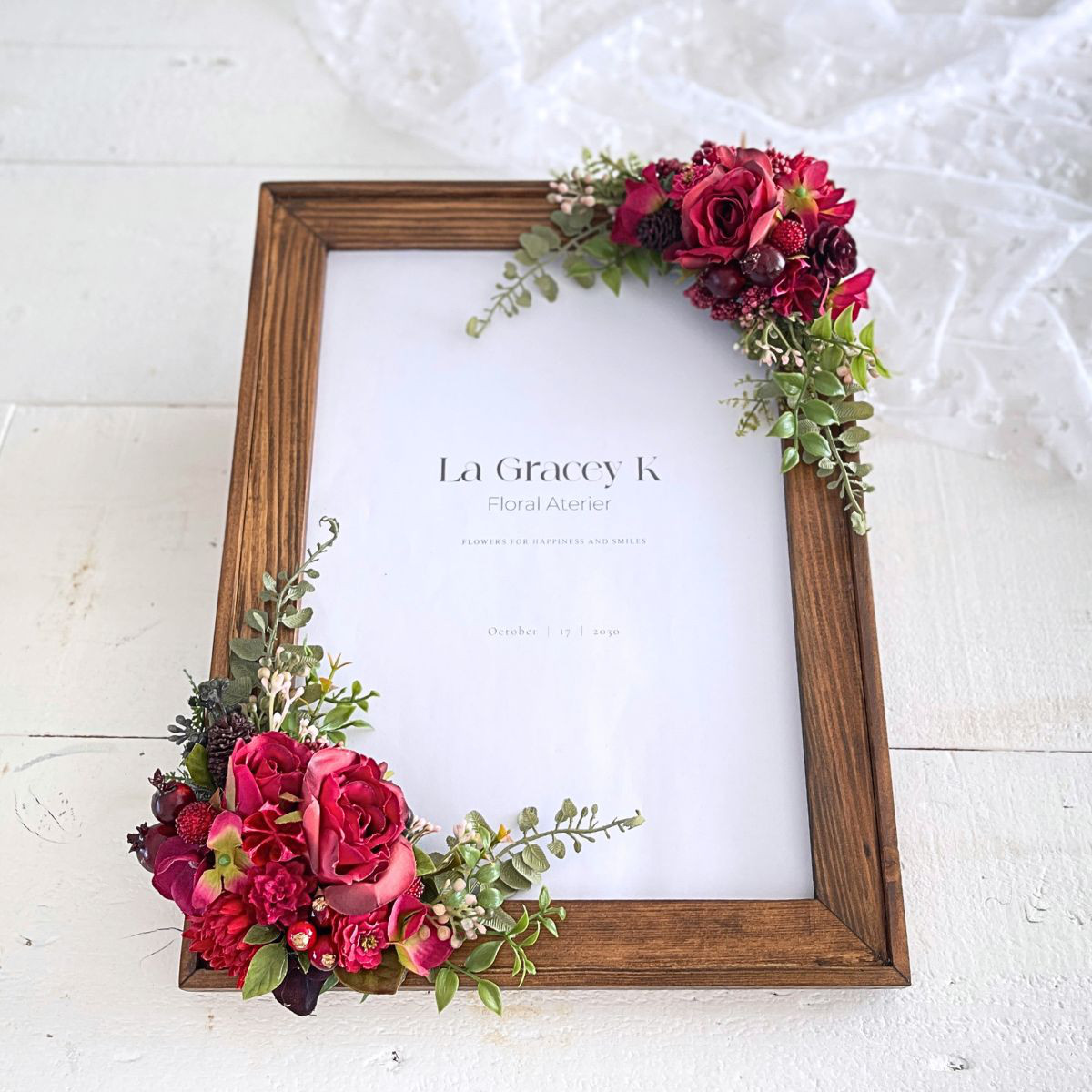 フォトフレーム 花 ウェルカムボード A4 アーティフィシャルフラワー 造花 結婚式 縦横兼用 ウェルカムスペース 06 10,010円