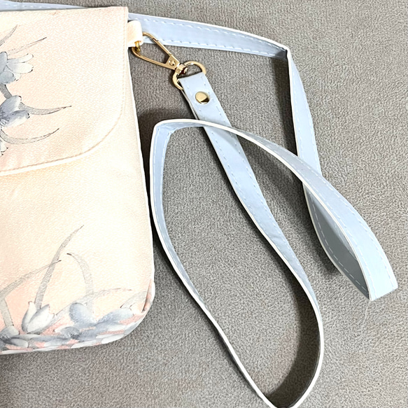 着物リメイク　ショルダーバック　斜めがけポシェット　ハンドメイド　【小径】22 10枚目の画像