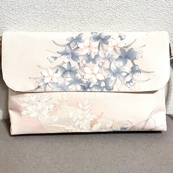 着物リメイク　ショルダーバック　斜めがけポシェット　ハンドメイド　【小径】22 7枚目の画像