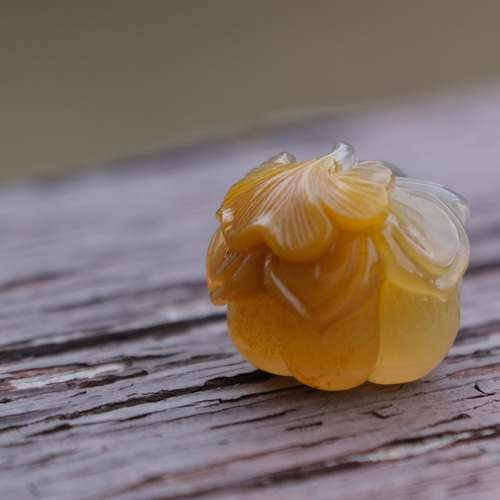 ゴビ石−1412 ゴビ瑪瑙 『銀杏』和菓子 彫刻 その他インテリア雑貨