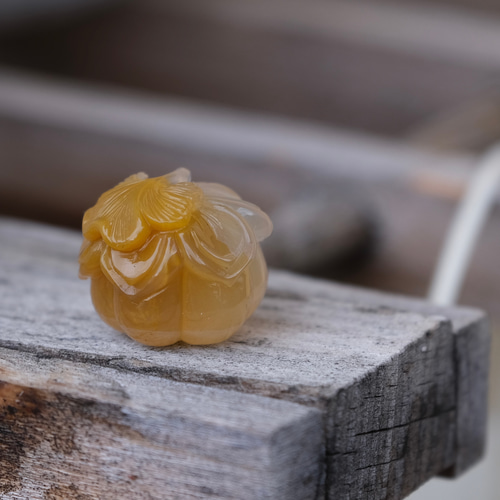 ゴビ石−1412 ゴビ瑪瑙 『銀杏』和菓子 彫刻 その他インテリア雑貨