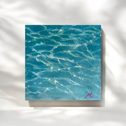 油絵 原画 オリジナル 「ピンク色の空と海5」 送料無料 絵画 Masako's