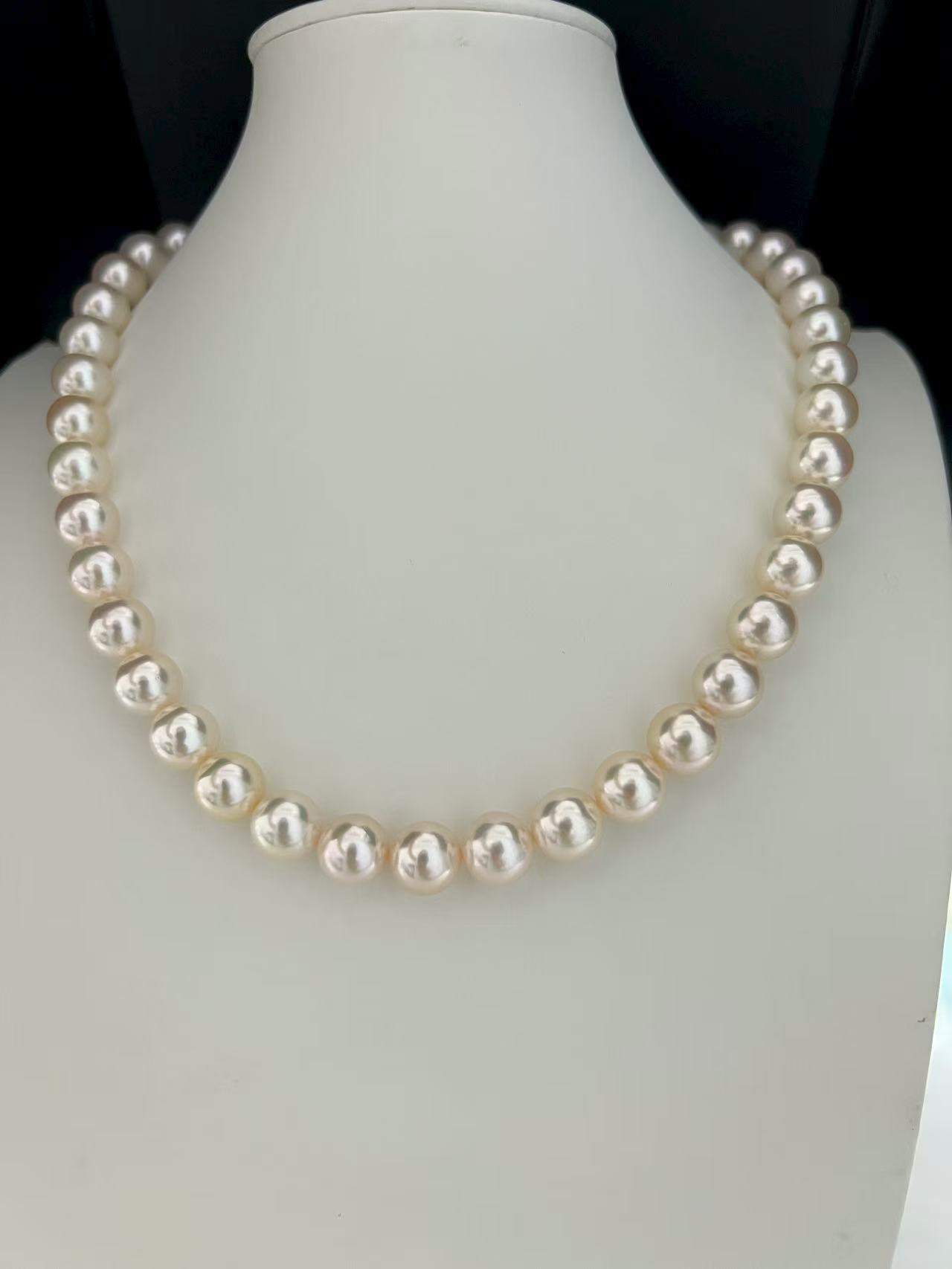 「アコヤクイーン」akoya queen ナチュラル　9.5~10mm 真珠科学研究所 鑑定書付き　ネックレス