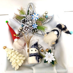 クリスマス 楽しい可愛いオーナメント つまみ細工 クリスマスツリー