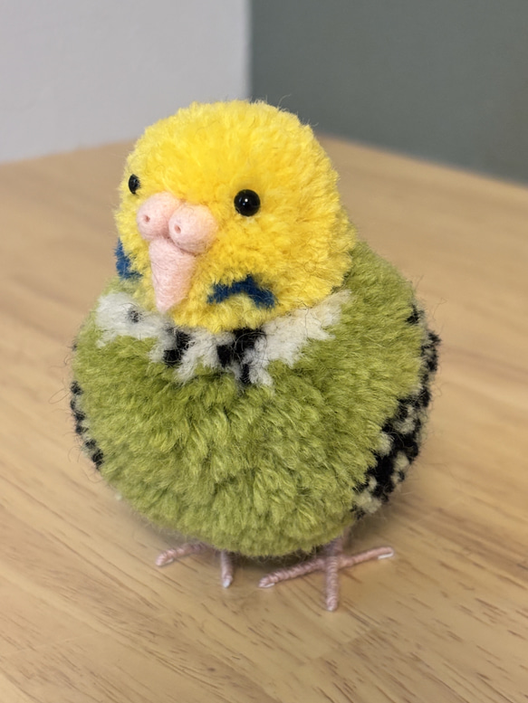 セキセイインコ グリーン 毛糸ぽんぽん 小鳥ぽんぽん 置き物 その他