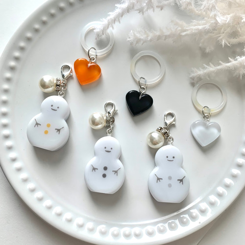 snowman＊アンブレラマーカー チャーム WHITE キーホルダー miasnow..y