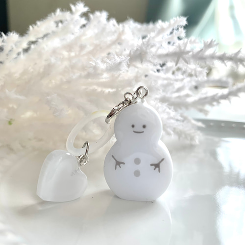 snowman＊アンブレラマーカー チャーム WHITE キーホルダー miasnow..y