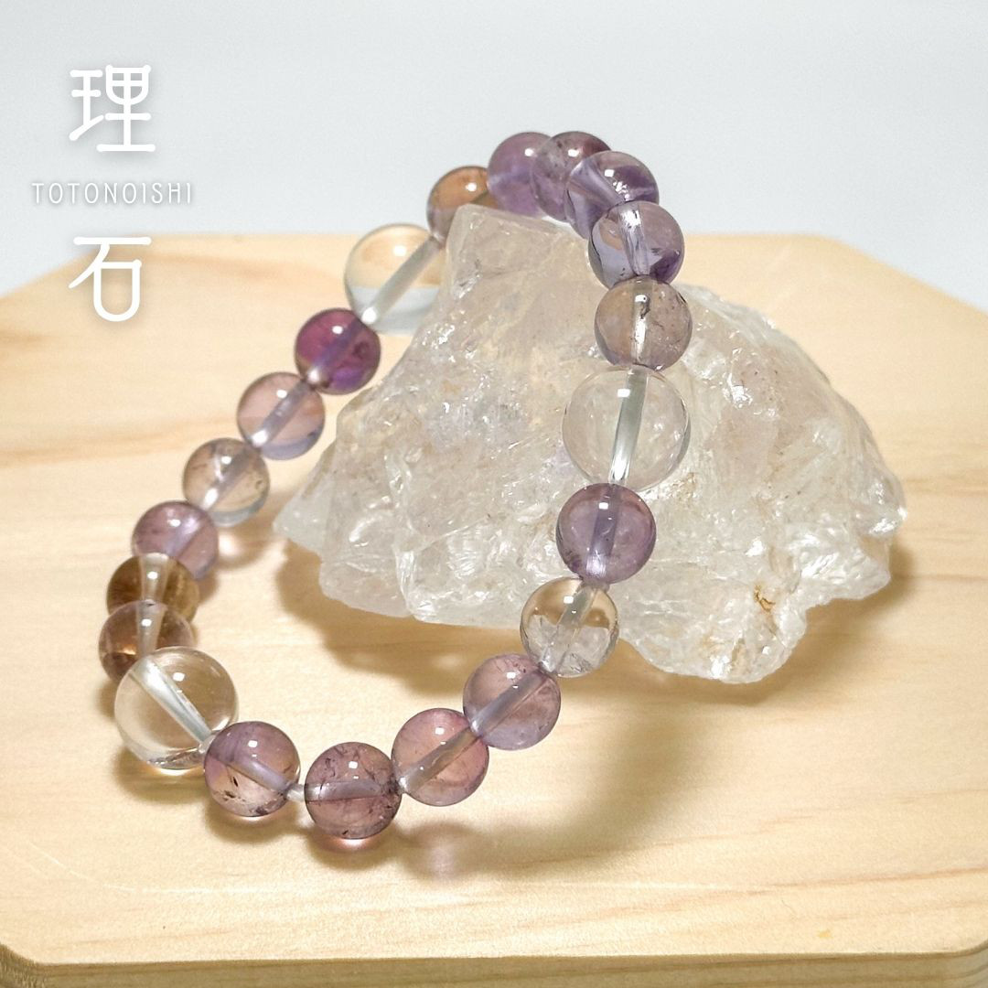 天然石 アメトリン、高品質5A級クリスタルクォーツのブレスレット